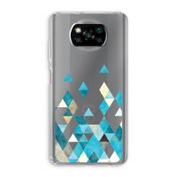 Gekleurde driehoekjes blauw: Xiaomi Poco X3 Pro Transparant Hoesje