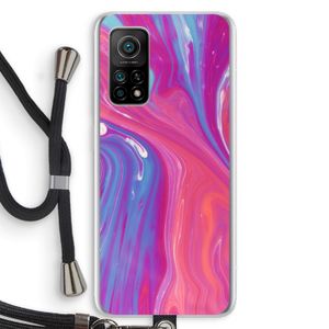 Paarse stroom: Xiaomi Mi 10T 5G Transparant Hoesje met koord