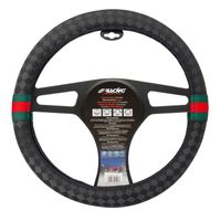 Simoni Racing Stuurwielhoes G-Style- 37-39cm - Zwart/Rood/Groen Eco-Leder SRCVT68