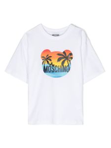 Moschino Kids t-shirt en coton à logo imprimé - Blanc