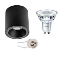 Philips CorePro Opbouwspot Set GU10 - Mat Zwart - Dimbaar 2700K