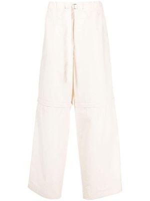 Jil Sander pantalon en coton à empiècements détachables - Tons neutres