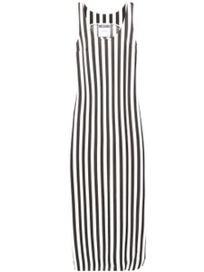 Moschino scoop-neck striped long dress - Noir