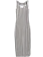 Moschino scoop-neck striped long dress - Noir - thumbnail