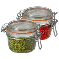 Voorraad/weckpot - 2x - transparant - glas - 7 x 7 cm - 125 ml - Le Parfait