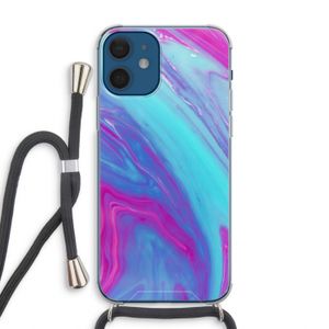 Zweverige regenboog: iPhone 12 Transparant Hoesje met koord