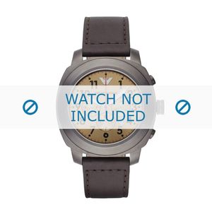 Armani horlogeband AR6055 Leder Bruin 22mm + bruin stiksel