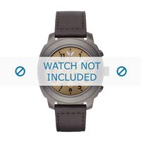 Armani horlogeband AR6055 Leder Bruin 22mm + bruin stiksel - thumbnail