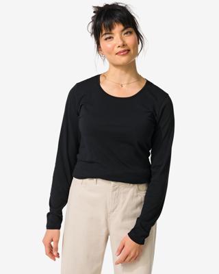 HEMA Dames basic t-shirt zwart (zwart)