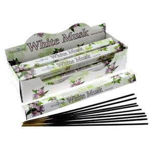 Stamford Wierook stokjes witte musk - 20x stuks - Meditatie - Bloemen huisgeuren