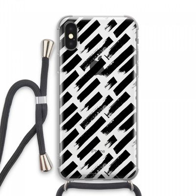 Zwarte vegen: iPhone XS Max Transparant Hoesje met koord