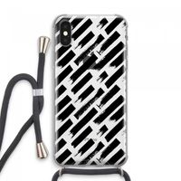 Zwarte vegen: iPhone XS Max Transparant Hoesje met koord