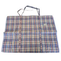 Dekentas/kussentas - kunststof - blauw geruit - 80 x 58 x 28 cm- groot formaat