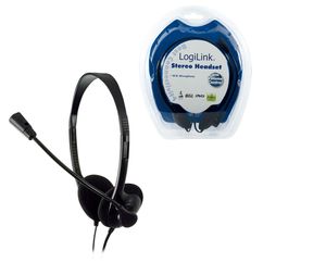 LogiLink Stereo Headset Earphones with Microphone Hoofdband Zwart