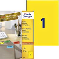 Etiket Avery Zweckform 3473 210x297mm A4 geel 100stuks - thumbnail