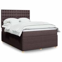 Boxspring met matras stof donkerbruin 140x190 cm