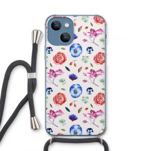 Bloemetjes: iPhone 13 mini Transparant Hoesje met koord