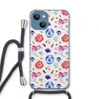 Bloemetjes: iPhone 13 mini Transparant Hoesje met koord