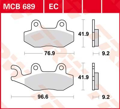 TRW Remblokken, en remschoenen voor de moto, MCB689 Allround organisch