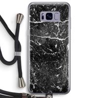 Zwart marmer: Samsung Galaxy S8 Plus Transparant Hoesje met koord
