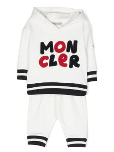 Moncler Enfant survêtement en coton à logo brodé - Blanc