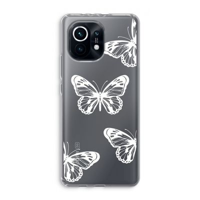 White butterfly: Xiaomi Mi 11 Transparant Hoesje