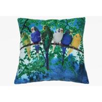 Zacht Sierkussens - grasparkiet print - vogels - 35 x 35 cm - polyester - voor vogelliefhebbers