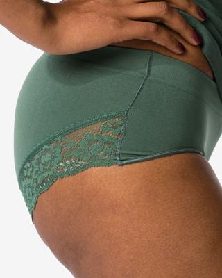 HEMA Dameshipster naadloos micro met kant donkergroen (donkergroen)