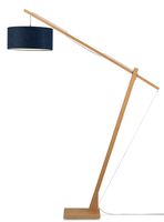 GOOD&MOJO Vloerlamp 'Montblanc' Bamboe en Eco linnen, 207cm, kleur Blauw