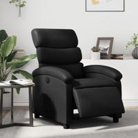 Fauteuil elektrisch verstelbaar kunstleer zwart