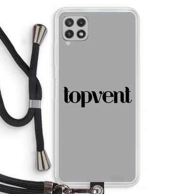 Topvent Grijs Zwart: Samsung Galaxy A22 4G Transparant Hoesje met koord