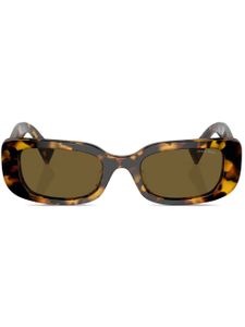 Miu Miu Eyewear lunettes de soleil rectangulaires à effet écailles de tortue - Vert