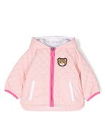 Moschino Kids doudoune à logo appliquée - Rose - thumbnail