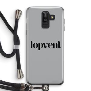 Topvent Grijs Zwart: Samsung Galaxy J8 (2018) Transparant Hoesje met koord