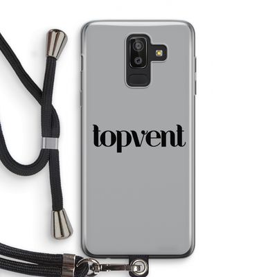 Topvent Grijs Zwart: Samsung Galaxy J8 (2018) Transparant Hoesje met koord