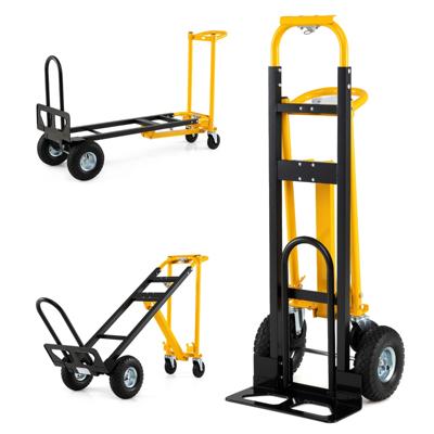 3-in-1 Opvouwbare Steekwagen Robuuste Converteerbare Platformwagen met Wielen en Ergonomische Handgreep Rolwagen voor Algemeen Gebruik