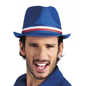 Blauw hoedje met de Franse vlag   -