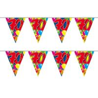 Leeftijd vlaggenlijn - 2x - 70 jaar - 10 meter - verjaardag versiering - vlaggetjes - thumbnail