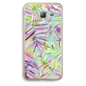 Tropical Palms Blue: Samsung Galaxy J3 (2016) Transparant Hoesje
