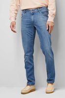 Meyer M5Slim Fit Jeans blauw, Effen - thumbnail