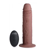 7X Remote Control Vibrating and Thumping Dildo - Dark - thumbnail