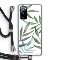 Tropical watercolor leaves: Samsung Galaxy S20 FE / S20 FE 5G Transparant Hoesje met koord