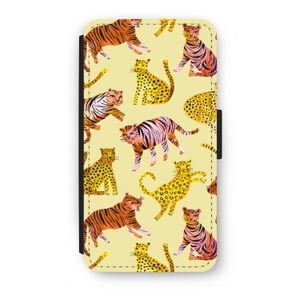 Cute Tigers and Leopards: iPhone XS Flip Hoesje