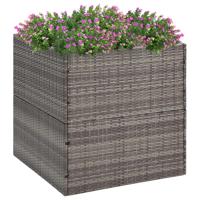 Plantenbak 80x80x80 cm poly rattan grijs