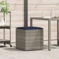 Kussenbox met opslag Grijs 50 x 50 x 50 cm poly rattan