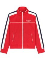 Sporty & Rich stripe-detail zip-up track jacket - Rouge - thumbnail