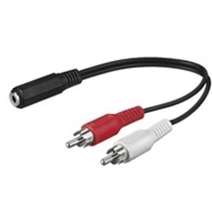 Goobay 50092 audio kabel 0,2 m 3.5mm 2 x RCA Zwart, Rood, Wit