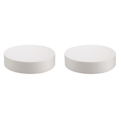 Piepschuim schijf - Pakket van 3x stuks - D30 x H7 cm - wit - rond - hobby knutselen - vormen/figure
