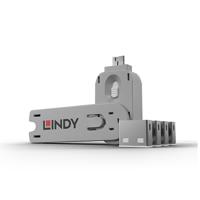 Lindy 40454 poortblokker Poortblokker + sleutel USB Type-A Wit Acrylonitrielbutadieenstyreen (ABS) 5 stuk(s) - thumbnail