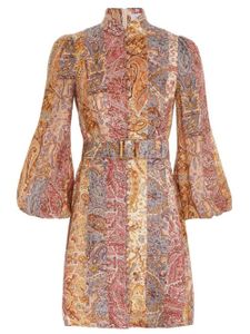 ZIMMERMANN robe ceinturée à motif cachemire - Rose